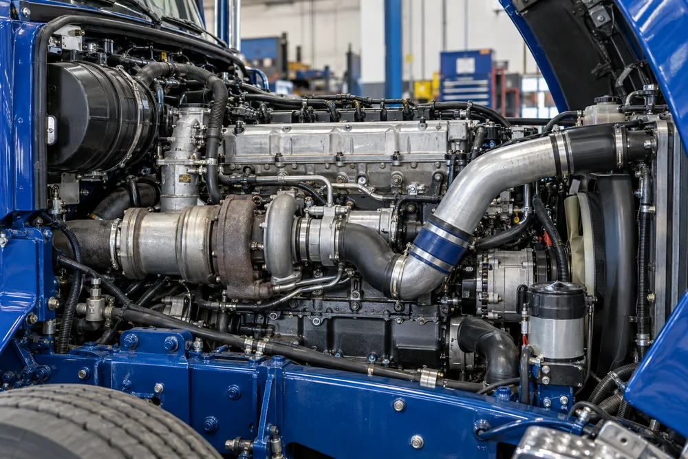 Heavy-duty diesel engine components, illustrative image