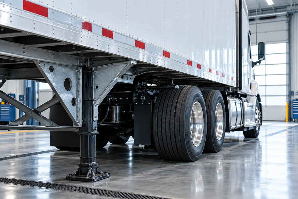 Trailer landing gear and chassis, illustrative image